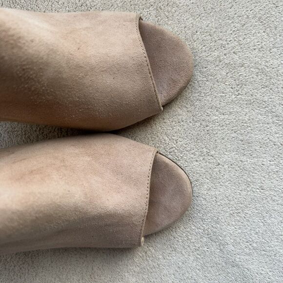 Tony Bianco Nude Suede Sandals with Clear Heel - Picture 9 of 15